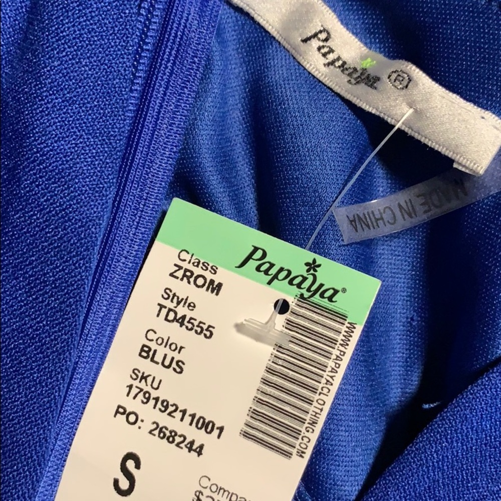 NWT. Deep V Royal Blue Romper - Picture 5 of 7